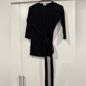 Dress Blank black faux wrap shirt